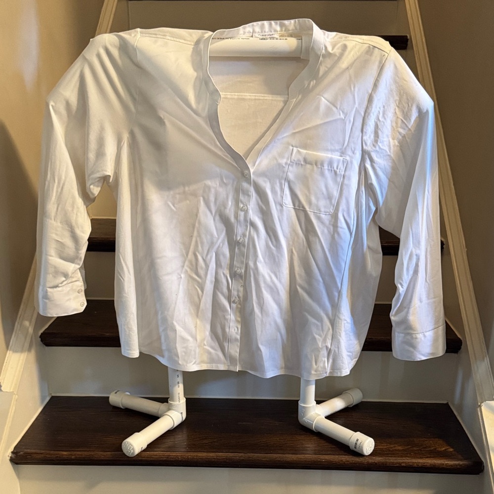 Calvin Klein White Casual Button Down Shirt